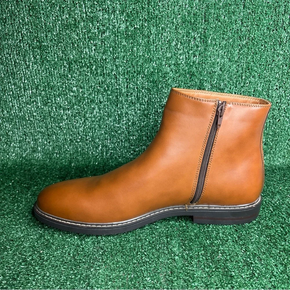 NEW - Kenneth Cole Reaction Ely Vegan Leather‎ Zipper Chelsea Boot Men's Size 13
